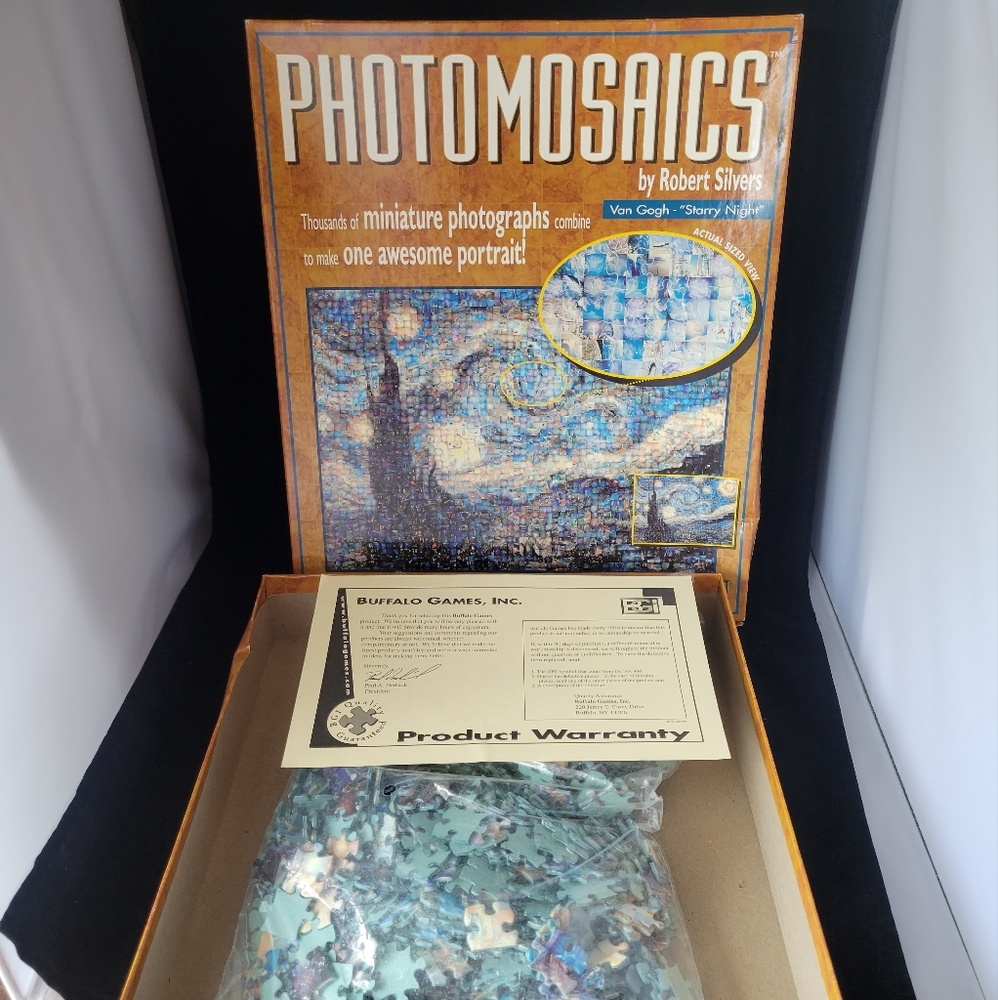 NOB Robert Silvers Photomosaics 1000 PC Puzzle - Van Gogh "Starry Night" - NIB - Picture 9 of 9